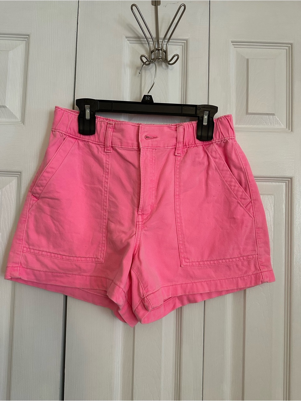 GAP High-Rise Hot Pink Utility Shorts